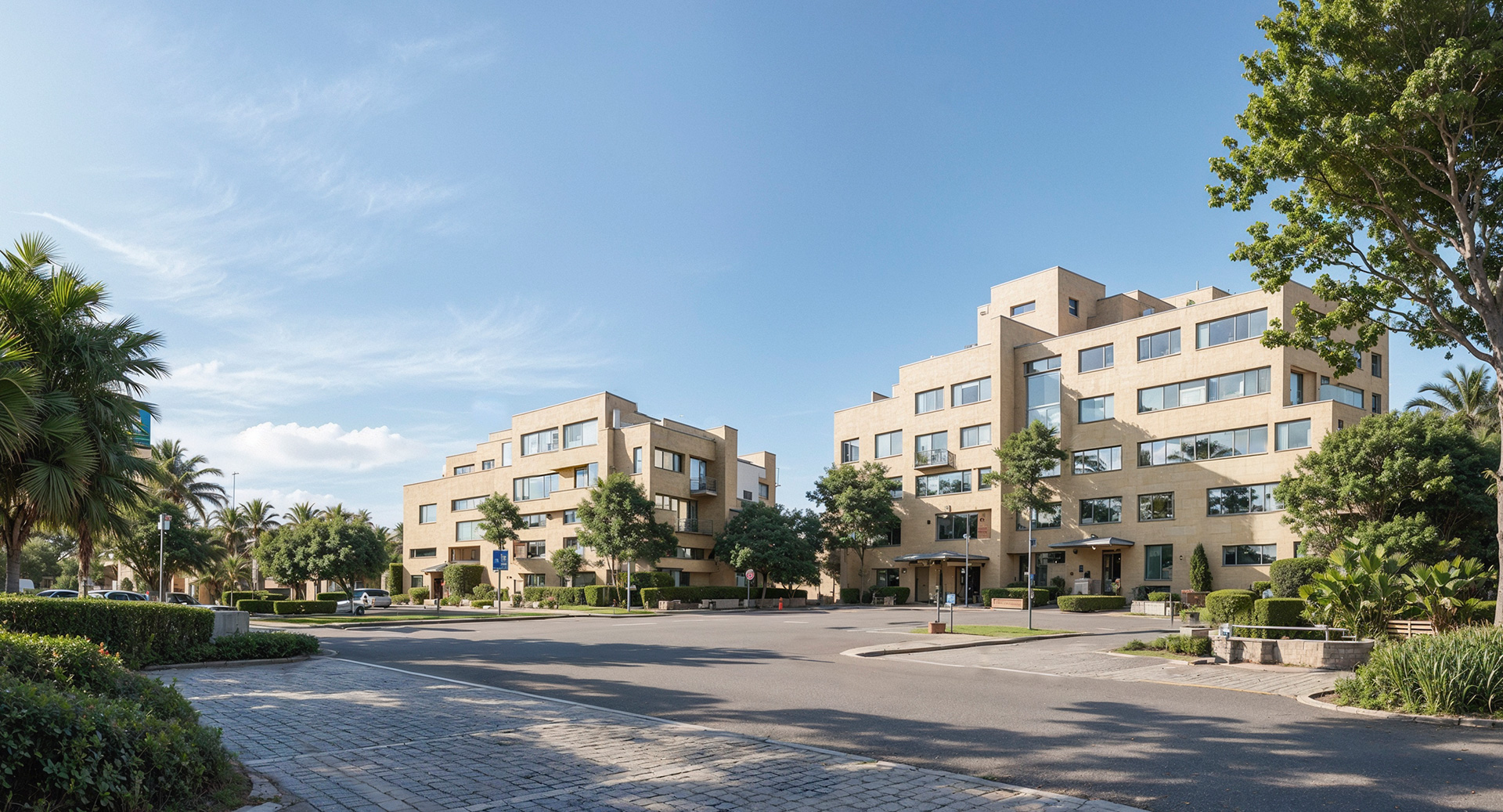 Infografía 3D de un bloque de edificios realizada para proyecto arquitectónico en Valencia